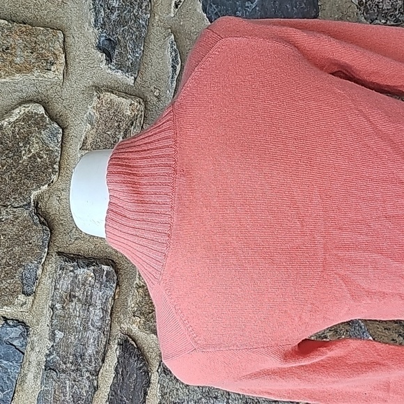 J CREW Collection Orange Italian Cashmere V Neck Pullover Sweater Sz S - Picture 5 of 7